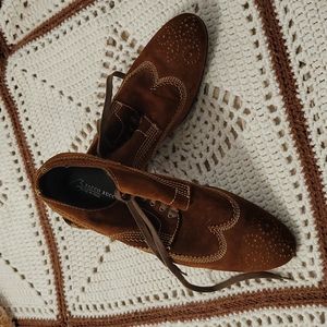 Rust suede driving shoe
